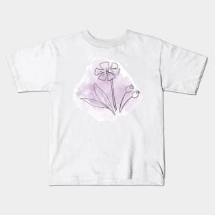 Purple Watercolour Flower Kids T-Shirt